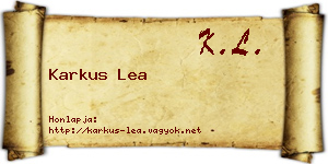 Karkus Lea névjegykártya